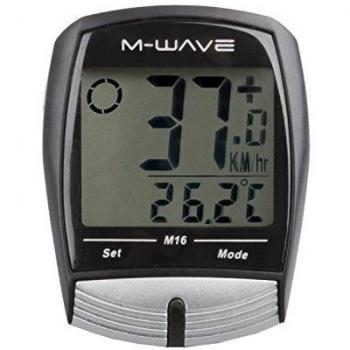 Ciclocomputador M-Wave M16 Negro con 16 funciones y batería incluida