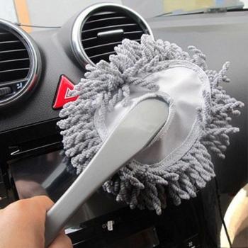 Encell Mini Conveniente coche cepillo de limpieza coche cera fregona gris