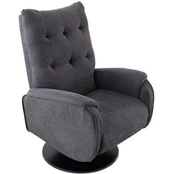 Adec Group Swing, Sillón Relax Giratorio, Butaca Descanso, Tapizado en Tejido Color Gris, Medidas: 77 cm