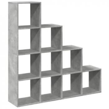 Librería divisora 4 niveles madera gris 131,5x29x131,5 cm