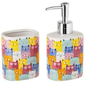 zen-kat Set BAÑO Gatos CERÁMICA Gatitos