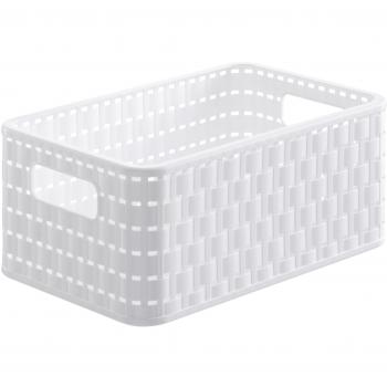 Rotho Country Caja de almacenamiento de 6l en aspecto de ratán, Plástico