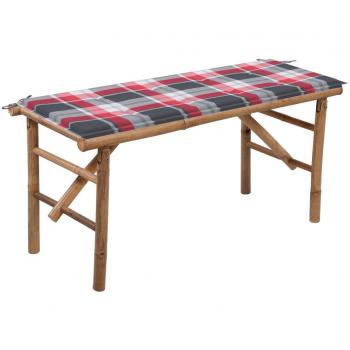 Banco de Jardín Plegable con Cojín de Bambú 118 cm