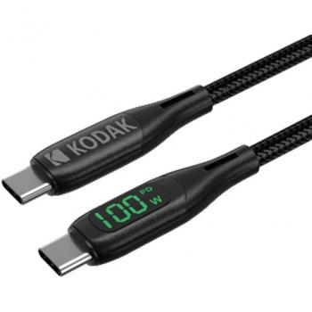 Cable USB-C Kodak Ultra Premium LED - 20V/5A, 100W
