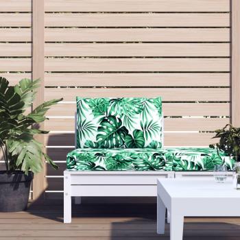 Almohadas de tela estampada de hojas verdes para palets - 2 piezas