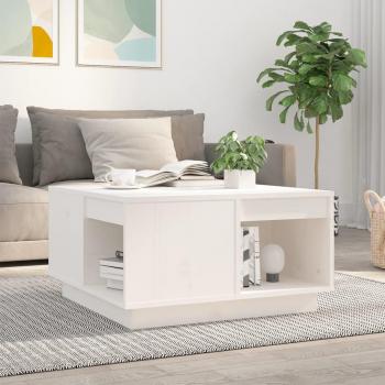 Mesa de centro de madera maciza de pino 60x61x32,5 cm en color Natural, Blanco y Gris - VidaXL Mesita de Salón o Comedor o Auxiliar Mesa de Café