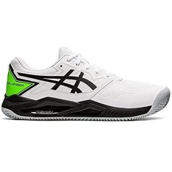 ASICS Gel-Challenger 13 Clay, Zapatillas de Tenis Hombre, White Green Gecko, 42 EU