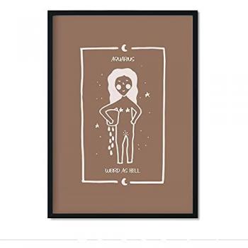 Lámina Acuario A3 - Póster Decorativo con Ilustraciones Femeninas de los Signos del Zodiaco