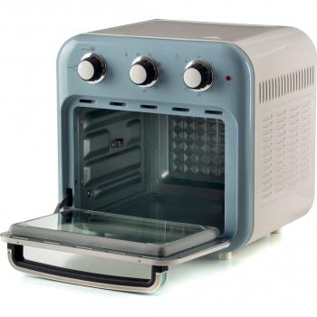 Ariete Vintage 4632 Freidora de Aire y Horno 2 en 1, 1400W, Capacidad 16L, Accesorios incluidos, Timer 60 minutos, Doble vidrio, Color Celeste