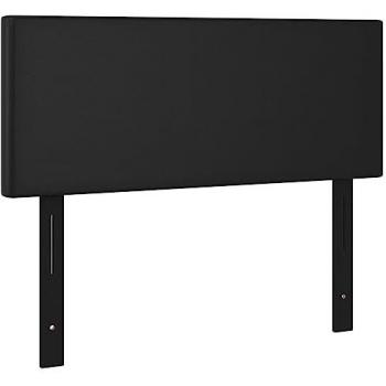 Cabecero de cuero sintético negro 100x5x78/88 cm