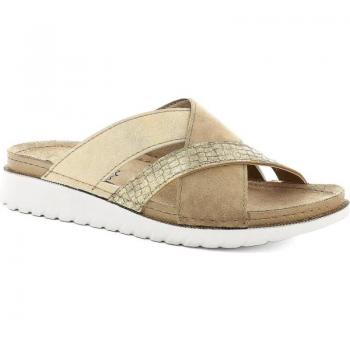 Sandalias Inblu para mujer en color beige, modelo CN40, tipo zueco