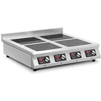 Placa de inducción Royal Catering 4 fuegos 3500 W con temporizador y acero inoxidable