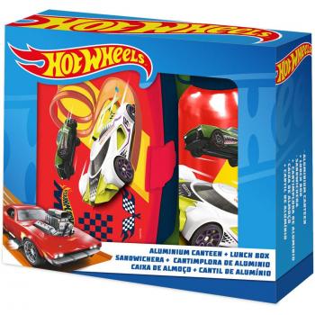 Set Almuerzo Hot Wheels: Sandwichera + Cantimplora de Aluminio 500ml