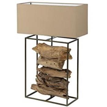 Lámpara de Mesa Adda Home Kandy de Madera con Diseño Moderno 54x22x78 Cm - Natural