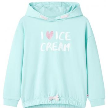Sudadera con capucha infantil verde agua 92