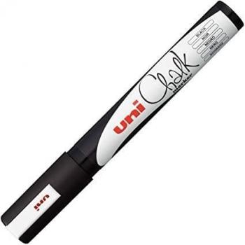 Uni Chalk Marker PWE-5M Liquid Chalk Pen Broad Bullet Tip 1.8-2.5mm White Pack of 6