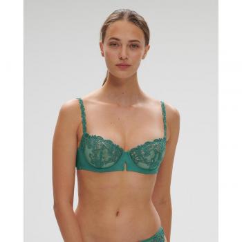 Simone Pérèle Saga Embroidered Demi Cup Bra Green 36D