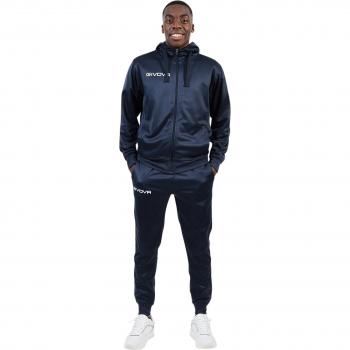 Givova Chándal King Azul - Chándal de poliéster, incluye chaqueta con cremallera y pantalones, diseño moderno, ajuste cómodo, ideal para entrenamiento y uso casual