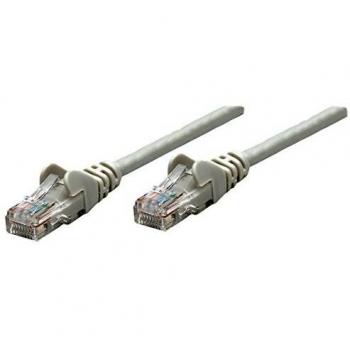 Cable de Red Intellinet Cat6 U/UTP 5m Gris con Contactos Dorados RJ45 y Protección Antienganche