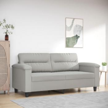 Light Gray Microfiber 2-Seater Sofa 55.1 (140 cm)