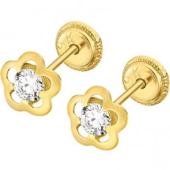 Pendientes Time Road LG00278 Oro 9K Acabado Brillo Infantil/Mujer
