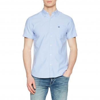 SELECTED HOMME Shhtwocollect Shirt SS STS, Camisa para Hombre, Azul