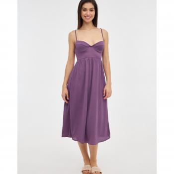 Vestido mini violeta de tirantes y escote estilo corsé