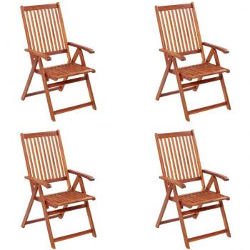 vidaXL Folding Garden Chairs 4 pcs Solid Acacia Wood