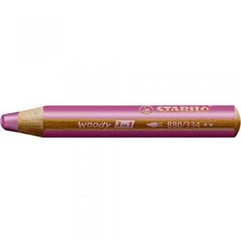 Lápiz Colorear Multiuso STABILO Woody 3 en 1 Rosa
