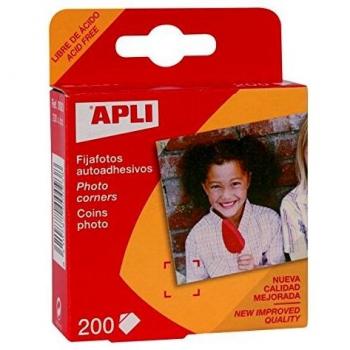APLI 93 - Pack de 200 fijafotos autoadhesivos, 18 x 17 mm