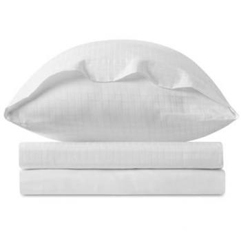 Juego de Sábanas Atia Blanco de Satén para Cama de 90, 3 Piezas - Alexandra House Living
