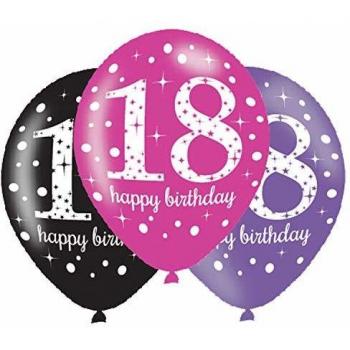 amscan 9900874 - Globos de látex para celebración del 18º cumpleaños