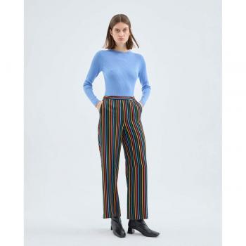 Pantalón recto de mujer de rayas multicolor de Compañía Fantástica