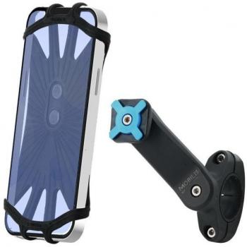Soporte para Teléfono Móvil/Smartphone Mobilis U.Fix 044026 Universal 360º para Bicicleta y Patinete, Montaje de Brazo, Color Negro