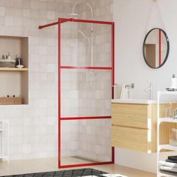 Mampara puerta de ducha vidrio transparente ESG rojo 80x195 cm