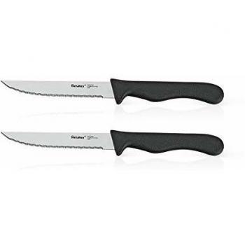Metaltex Juego 2 Cuchillos CHULETEROS 'Basic', Negro/Plateado, Estandar