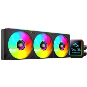 Refrigeración Líquida AIO Mars Gaming ML-LCDPRO360 600W TDP, Pantalla LCD 2,8, Bomba 4ª Gen con Base de Cobre, 3 Ventiladores ARGB