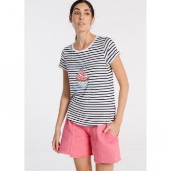LOIS JEANS - Camiseta Rayas Con Grafica