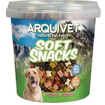 Arquivet Soft Snacks para Perro Mini huesitos Mix 800 gr - Snacks en Forma de Mini huesitos - Golosinas, chuches, premios y recompensas caninas - Alimento complementario