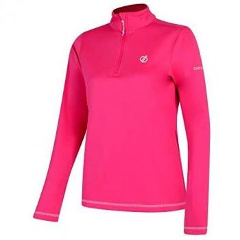 Dare 2b Lowline Core Stretch Warm Backed Quick Drying Half Zip Ski & Snowboard Active Fleece Layer Capa Intermedia elástica, Mujer, Cyber Pink, 14