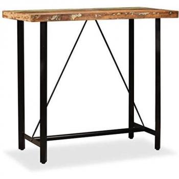 vidaXL Mesa Bar 120x60x107 cm Madera Reciclada Mesilla Mesita Mueble Auxiliar