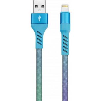 CABLE UNOTEC USB 2.0 A MACHO / APPLE LIGHTNING NYLON RAINBOW 1M