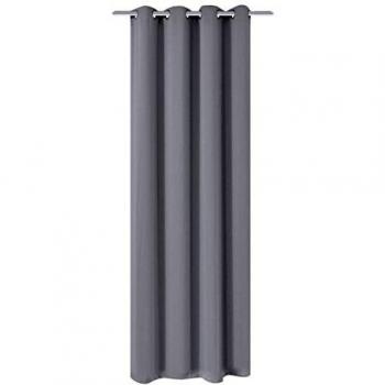 vidaXL Cortina Opaca con Ojales Decoración Ventanas Salón Dormitorio Sala de Estar Cocina Privacidad Protección de Metal 270x245cm Gris