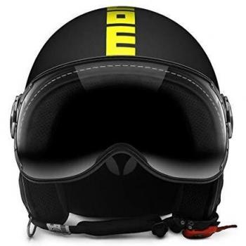 Casco Jet Momo Fighter Negro FR Fluo Amarillo Talla XL