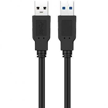 Ewent USB 3.0 Tipo de Cable A/varón a un/Mujer, blindado Doble de 28 AWG de Cobre, la Velocidad de Transferencia de hasta 5GMbit, Longitud de Cable 1,8 m, Negro
