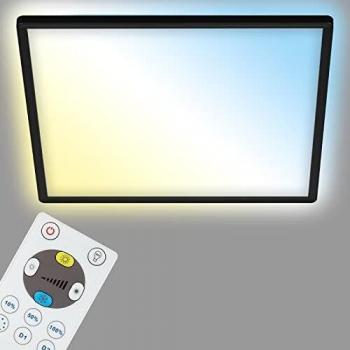 Panel LED Slim Briloner con Control Remoto, Dimmable, CCT, Retroiluminación, Color Negro, 18W, 2400 Lúmenes, 29x29x2.8 cm
