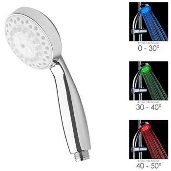Sin marca Maneral Ducha Led Indicador Temperatura Ø 11 Cm.