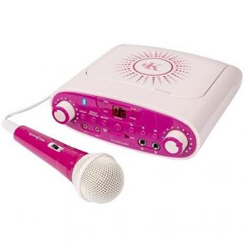 Easy Karaoke Bluetooth Party Machine - Pink with Microphone
