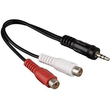 Hama 00122374 Adaptador de Cable 2X RCA 3,5mm Negro, Rojo, Blanco - Adaptador para Cable
