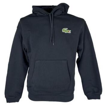 Lacoste Men's Black Hoodie - Size L - Loose Fit